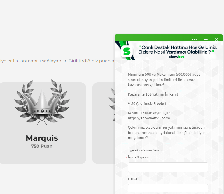 showbet iletişim